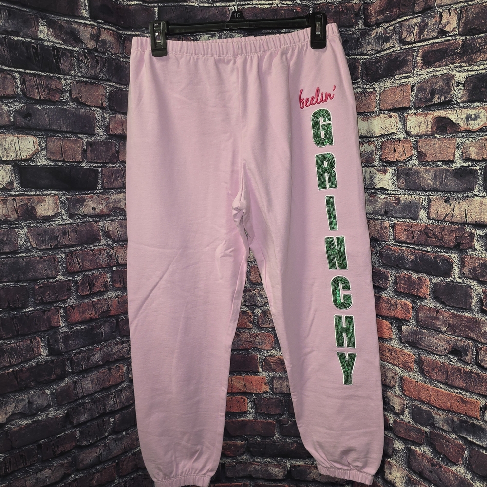 Pink Kids Bottoms with Green Lettering